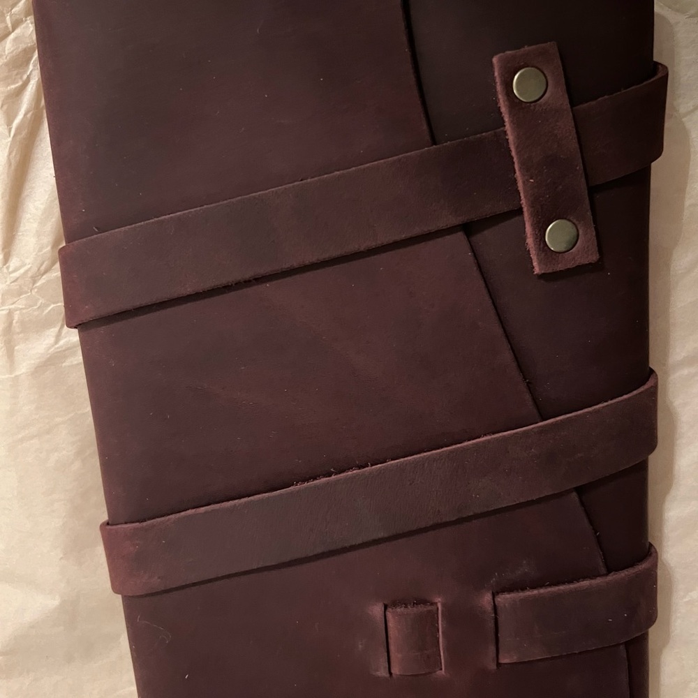 Portland leather medium wrap journal in Merlot